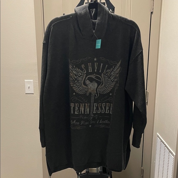 Maurices Tops - NWT Maurices Charcoal Graphic Hoodie